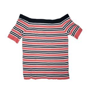 Tommy Hilfiger Women's Sweater Coral Striped Knit